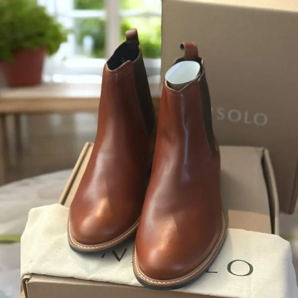 Nisolo All‑Weather Collection Leather Chelsea Boot Men 12.5 Brandy Waterproof